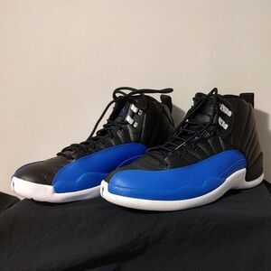 Black and Blue High-Top Sneakers